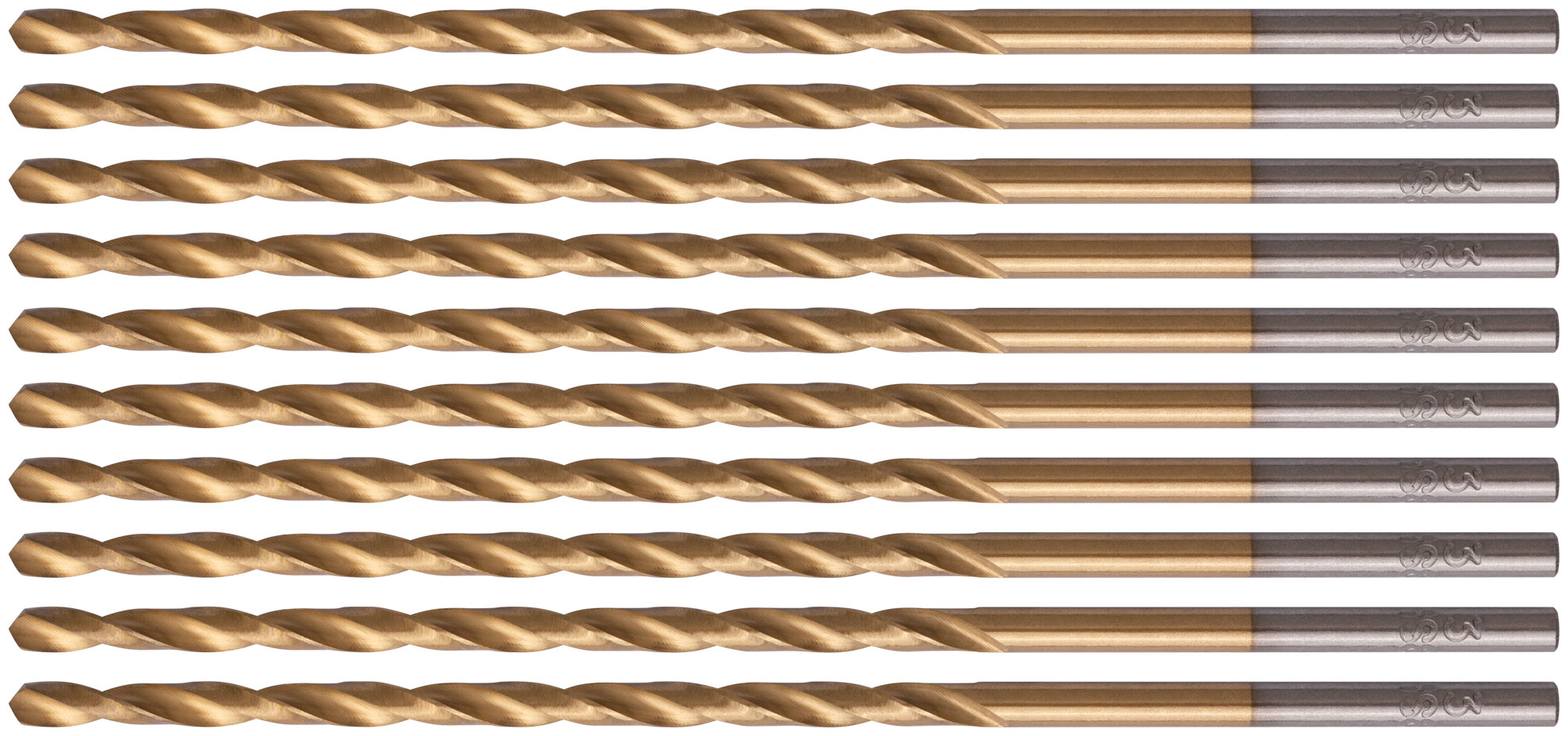 Сверло по металлу удлиненное 3,0х100мм титановое покрытие HSS (34230)