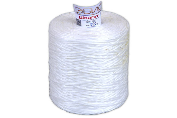 Шпагат полипропиленовый белый (1000 ТЕКС) 500г ЭБИС