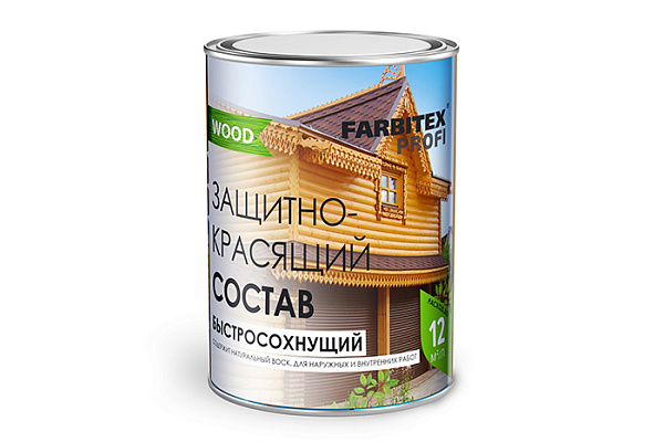Фарбитекс Профи Вуд калужница 2,43кг/2,7л состав защитно-красящий для древесины быстросохнущий