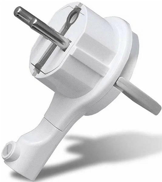 Вилка-невидимка Universal угловая плоская (8мм) белая 16А 250В арт. 5566874