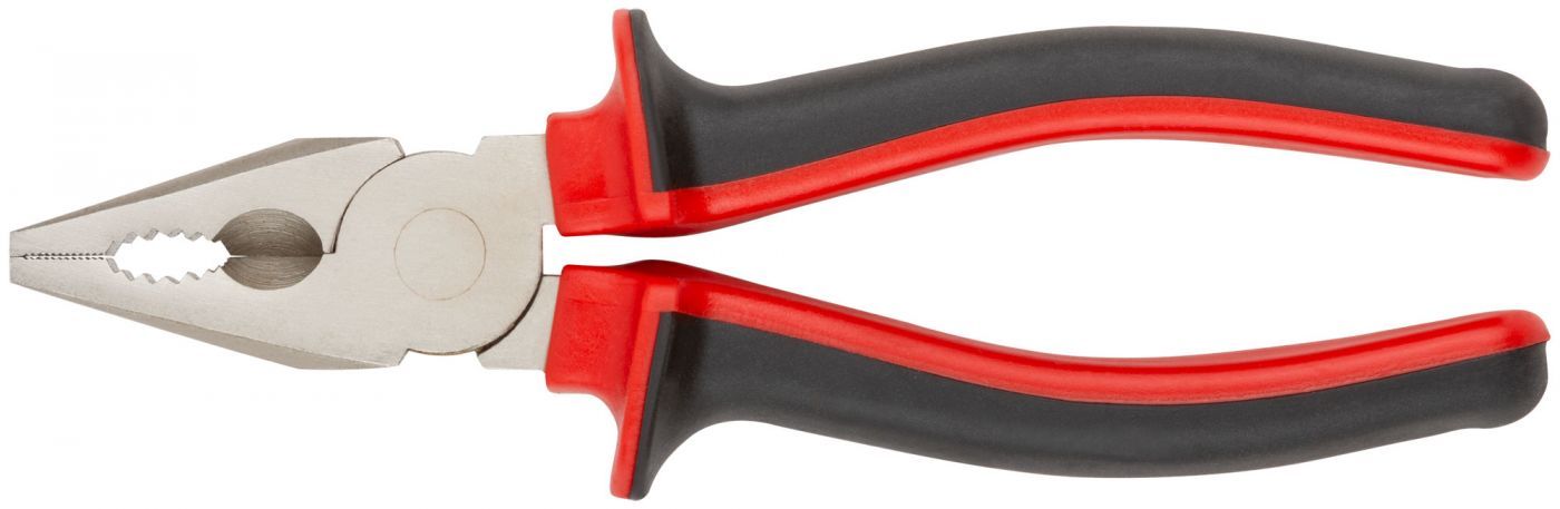 Плоскогубцы 180мм хром-никелевое покрытие, комбинированные, двухцветн. прорезин. ручки Тренд (47565)