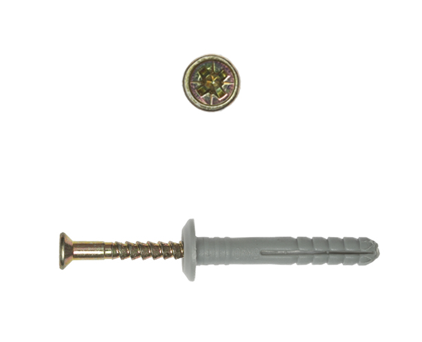 Дюбель с гвоздем-шурупом 6х60 гриб (цилиндрический бортик)