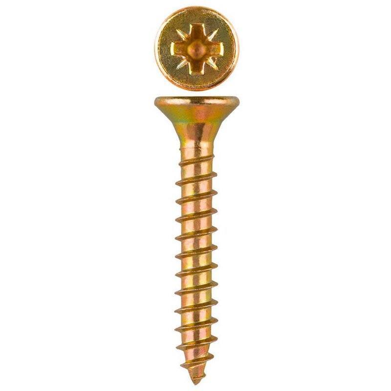 Шуруп универс. 4,5х40 потай Pozi острый желтый Zn