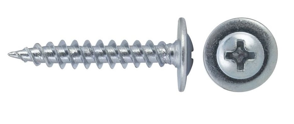 Саморез 4,2х16 полусфер Ph2 с прессшайбой острый оцинк.
