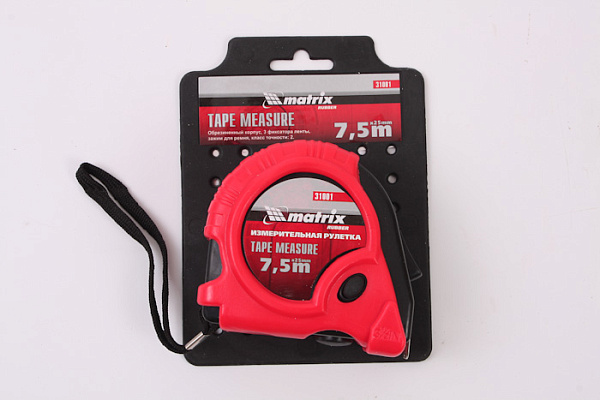 Рулетка 7,5м/25мм обрезин. корпус (31001)