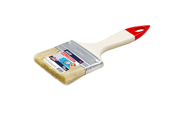 Кисть плоская 70мм натурал. щетина флейцевая деревянная ручка АКОР КФ "Столичная" арт. 137 12 070