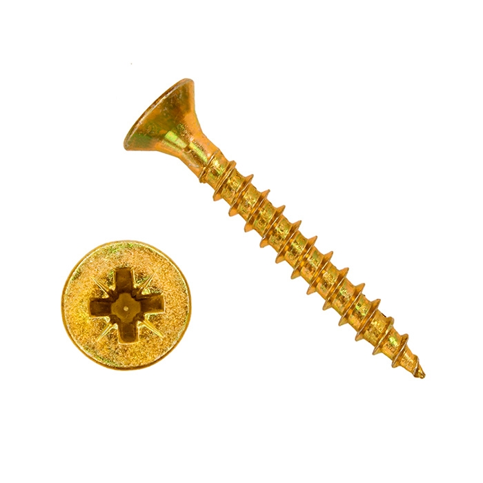 Шуруп универс. 3,0х25 потай Pozi острый желтый Zn