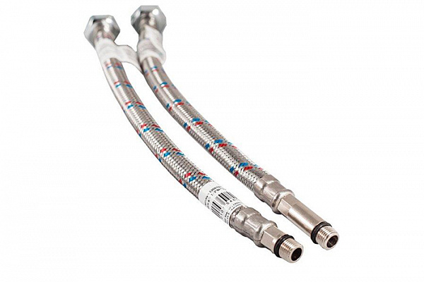 Гибкая подводка для смесителя (стальная гайка) 30см (2шт/упак)