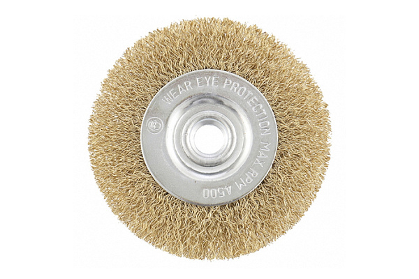 Щетка для УШМ плоская 150мм, М14 латунированная витая Matrix 74652