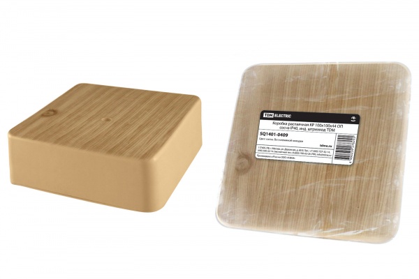 Коробка распаячная ТДМ (TDM) 100х100х44мм сосна SQ1401-0409