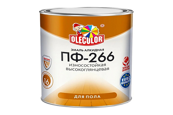 ПФ-266 Эмаль желто-коричневая 1,9кг для пола Олеколор (Olecolor)