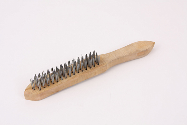 Щетка проволочная 4-х рядная 270мм деревянная ручка 11-1-004