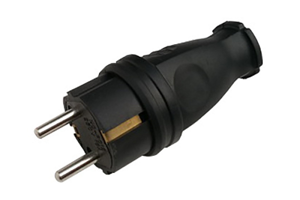 Вилка прямая каучук с/з черная 16А IP44 Ин Хом (In Home) 9210 (236)