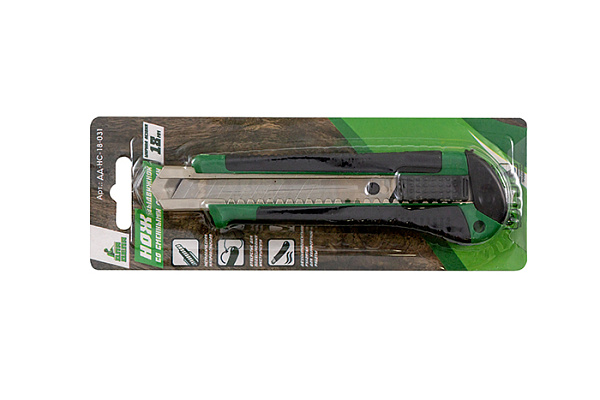 Нож пистолетный 18мм пластик. прорезиненый корпус с направляющей Для Дела (ДД-НС-18-031)