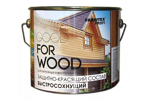 Фарбитекс Профи Вуд бесцветный 8,1кг/9,0л состав защитно-красящий для древесины быстросохнущий