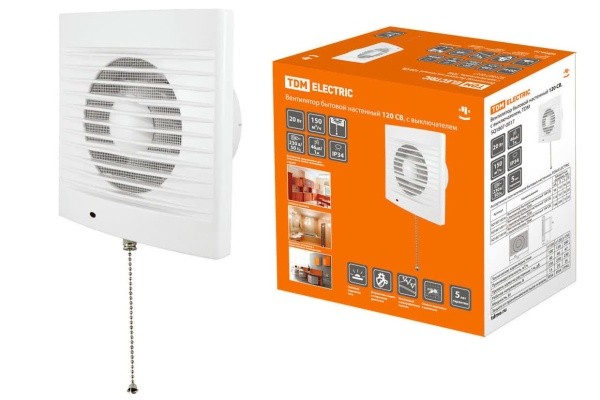 Вентилятор TDM бытовой настенный 120С арт. SQ1807-0002