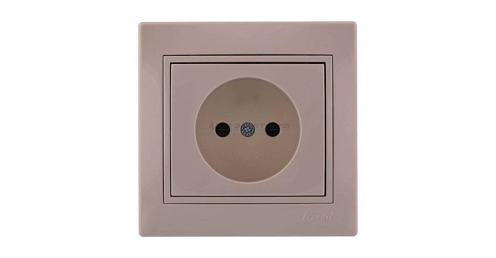 Розетка 1местная Lezard MIRA кремовая б/з скрытая установка 701-0303-121