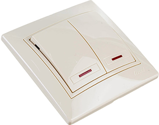 Выключатель 2-кл Lezard MIRA СП кремовый 701-0303-112