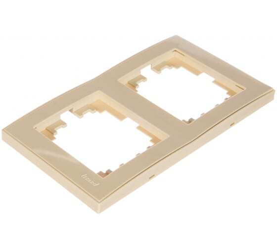 Рамка 2местная Lezard MIRA Горизонт кремовая 701-0303-147