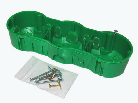 Подрозетник для ГВЛ 212х70х45мм зеленый GE40024