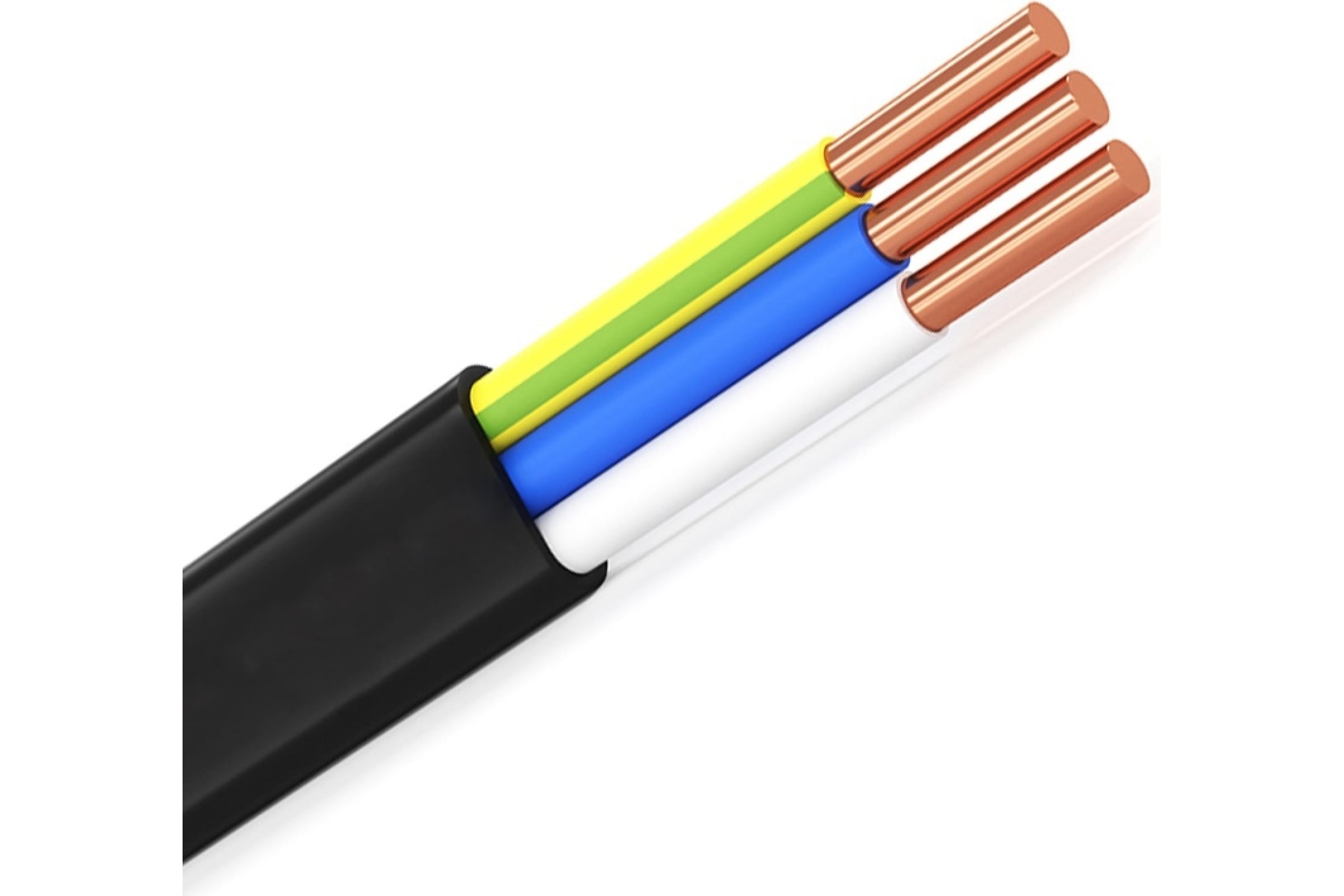 Кабель ВВГ ПНГ 3х2,5мм черный плоский