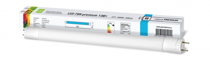 Лампа светодиодная 10Вт 6500K ASD LED-T8R-1065П-600-STD 600мм матовая