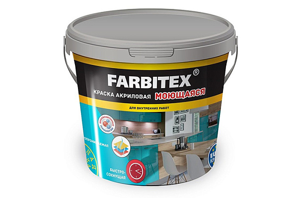 Краска в/д FARBITEX (Фарбитекс) моющаяся 3кг