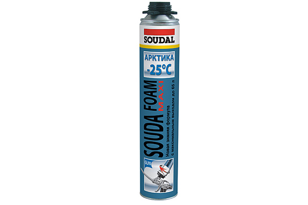 Пена монтажная Соудал Макси 70 зимняя -10С (Soudal Maxi) 870мл пистолетная (118316)
