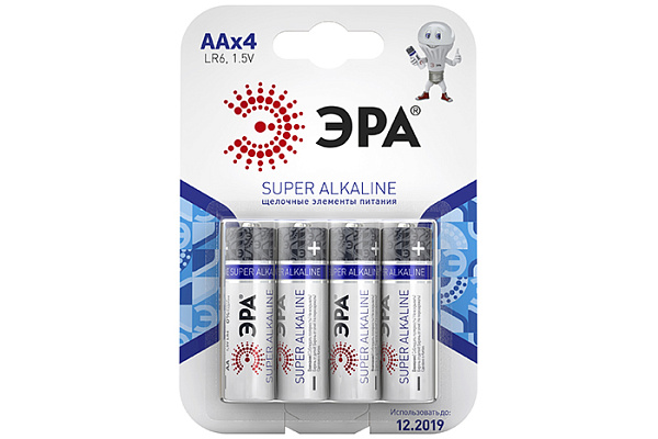 Батарейка ERA АА LR06 Alkaline BL4 (пальчиковые) 1упак/4шт (849)