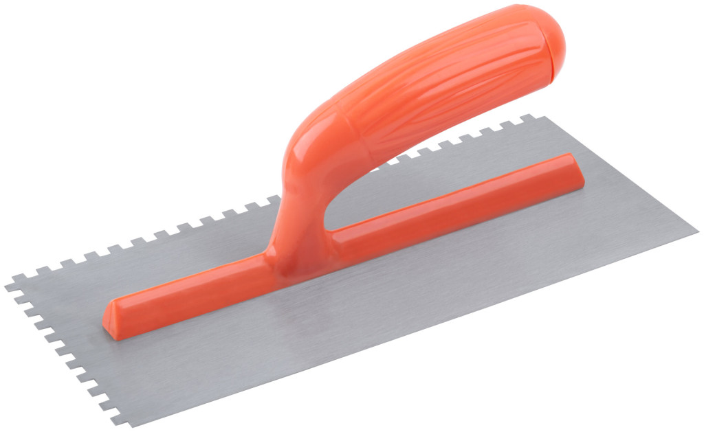 Гладилка зубчатая 280х130мм 6*6 стальная с пластиковой ручкой