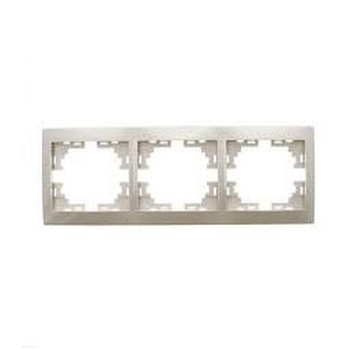 Рамка 3местная Lezard MIRA Горизонт кремовая 701-0300-148 без вставки скрытая установка