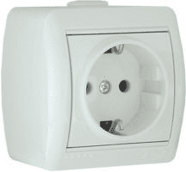 Розетка 1местная Lezard NATA белая 710-0200-122 с/з керамика открытая установка
