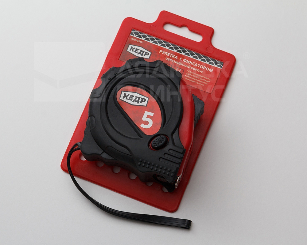 Рулетка 5м розов. обрезин. корпус Кедр 017-0519