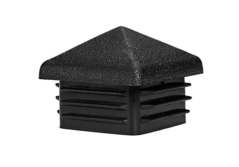 Заглушка 60х60мм для профильной трубы черная внутренняя (домик)