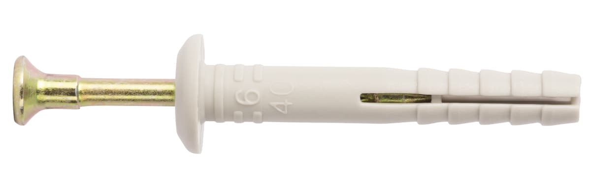 Дюбель с гвоздем-шурупом 6х80 гриб (цилиндрический бортик)