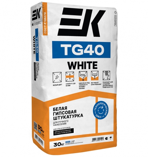 Смесь штукатурная ЕК TG40 (ТГ40) 30кг белая