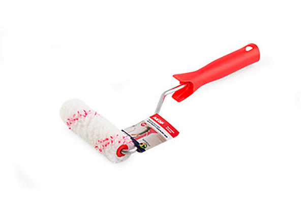 Валик мини полиэстер 110мм ворс 12мм ручка 30см для работ с водными ЛКМ АКОР арт. 503 30 110