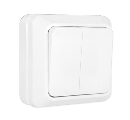 Выключатель 2-кл UNIVersal Олимп Белый 10А, 220В, ОП О0023