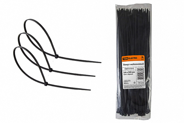 Хомут 3,6х300мм нейлон (100шт) черные арт. 0515-0213