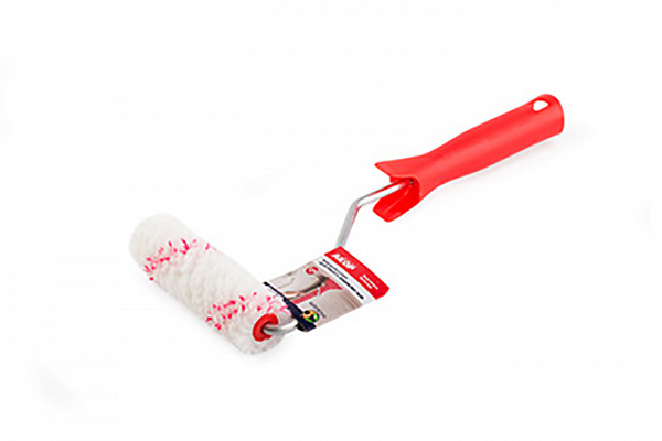 Валик мини полиэстер 150мм ворс 12мм ручка 30см для работ с водными ЛКМ АКОР арт. 503 30 150