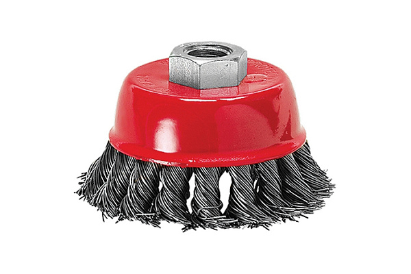 Щетка для УШМ "чашка" 125мм, М14, крученая металлическая проволока Matrix 74627