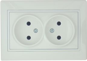 Розетка 2местная Lezard MIRA белый-белый б/з скрытая установка 701-0202-128