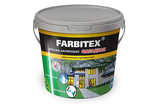 Краска в/д FARBITEX (Фарбитекс) фасадная 3кг